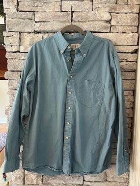 J. Crew Casual Button-Down Shirt in Dusty Teal Blue